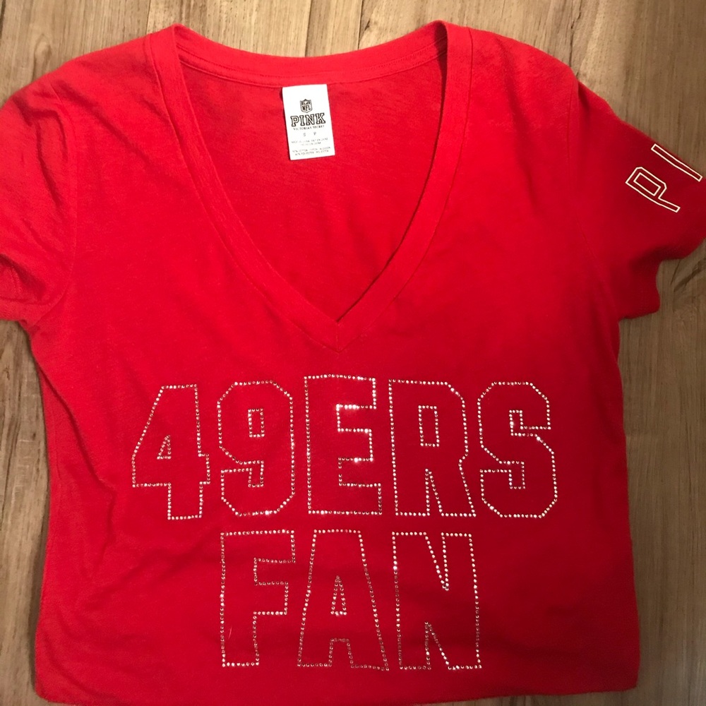💕vs pink sf 49ers t shirt size s💕